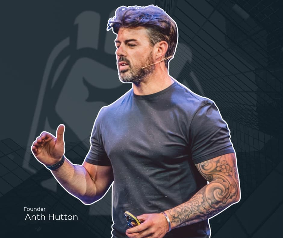 Anth Hutton, founder of Never Throw In The Towel, speaking on stage